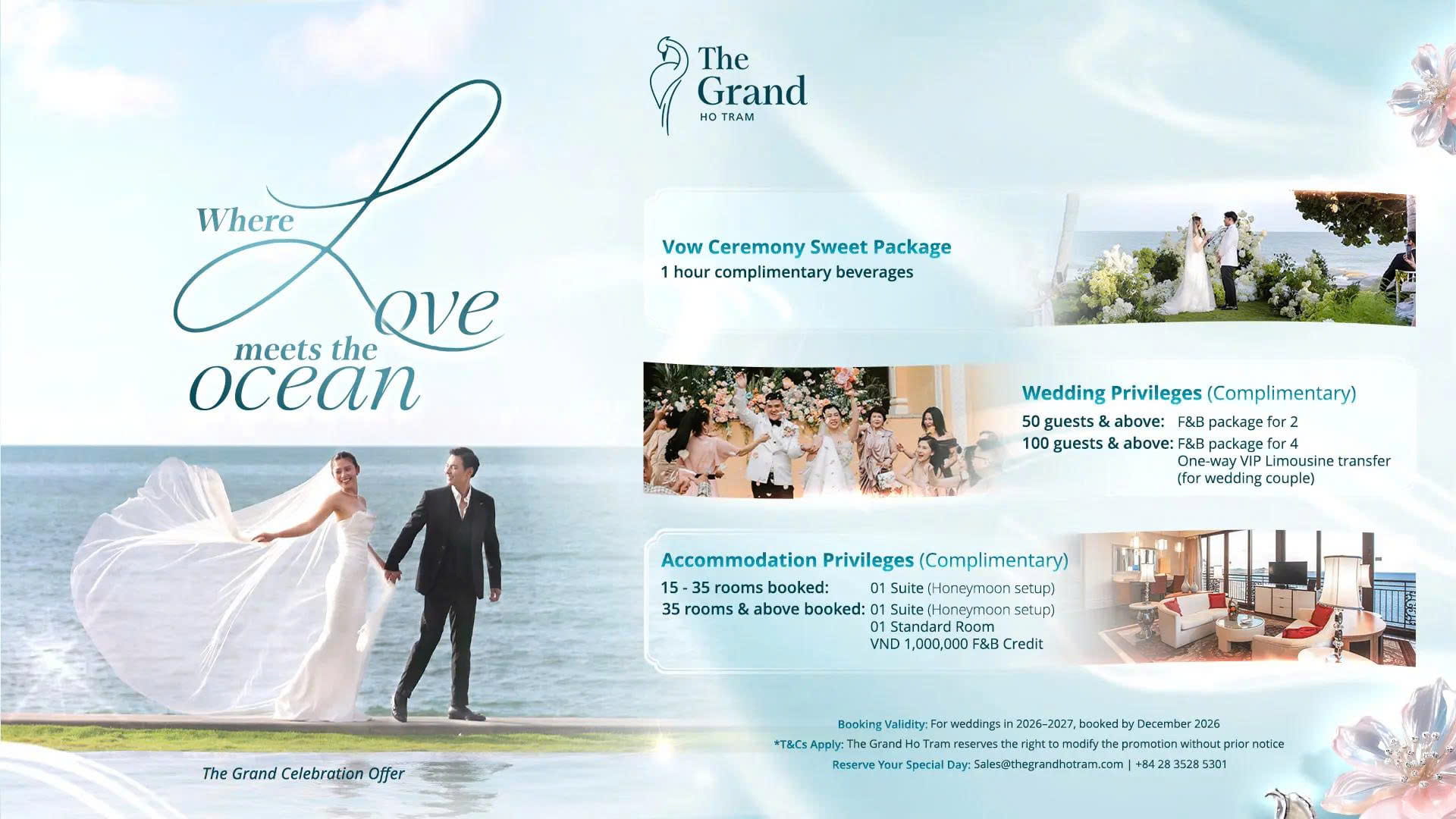 Beachfront wedding and event venue at The Grand Ho Tram Hotel Deals