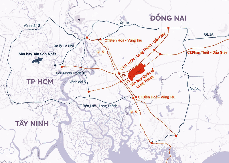 The connection from long thanh airport to Vung Tau through interregional transportation routes long thanh airport